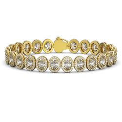 18.8 CTW Oval Diamond Designer Bracelet 18K Yellow Gold - REF-3438N8Y - 42817
