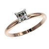 Image 2 : 0.50 CTW Certified VS/SI Quality Princess Diamond Solitaire Ring 10K Rose Gold - REF-77H6A - 32869