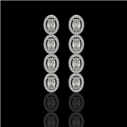 5.33 CTW Oval Diamond Designer Earrings 18K White Gold - REF-982K4W - 42620