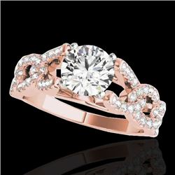 1.5 CTW H-SI/I Certified Diamond Solitaire Ring 10K Rose Gold - REF-218M2H - 35215