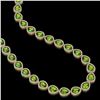 Image 2 : 33.6 CTW Peridot & Diamond Halo Necklace 10K Yellow Gold - REF-675H3A - 41215
