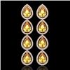 Image 1 : 9.2 CTW Fancy Citrine & Diamond Halo Earrings 10K Rose Gold - REF-154W2F - 41325