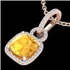 Image 1 : 3.50 CTW Citrine & Micro VS/SI Diamond Necklace 14K Rose Gold - REF-52W5F - 22979