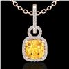 Image 2 : 3.50 CTW Citrine & Micro VS/SI Diamond Necklace 14K Rose Gold - REF-52W5F - 22979