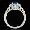 Image 2 : 2.16 CTW Si Certified Fancy Blue Diamond Solitaire Halo Ring 10K White Gold - REF-221W8F - 33987