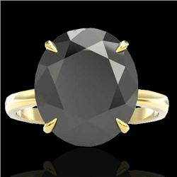 9 CTW Black VS/SI Diamond Designer Engagement Ring 18K Yellow Gold - REF-210T4M - 22096