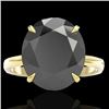 Image 1 : 9 CTW Black VS/SI Diamond Designer Engagement Ring 18K Yellow Gold - REF-210T4M - 22096