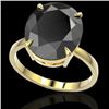 Image 2 : 9 CTW Black VS/SI Diamond Designer Engagement Ring 18K Yellow Gold - REF-210T4M - 22096