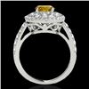 Image 2 : 2.09 CTW Certified Si/I Fancy Intense Yellow Diamond Solitaire Halo Ring 10K White Gold - REF-220N2Y