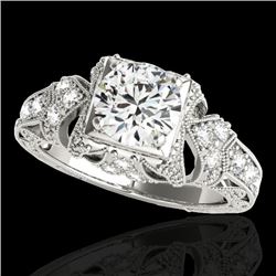 1.25 CTW H-SI/I Certified Diamond Solitaire Antique Ring 10K White Gold - REF-214K5W - 34666