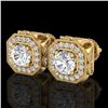 Image 1 : 2.75 CTW VS/SI Diamond Solitaire Art Deco Stud Earrings 18K Yellow Gold - REF-472A8X - 37324