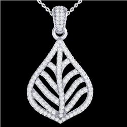 1.25 CTW Micro Pave VS/SI Diamond Necklace Designer 18K White Gold - REF-114A8X - 21285