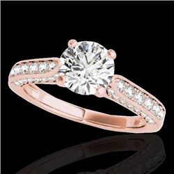 1.6 CTW H-SI/I Certified Diamond Solitaire Ring 10K Rose Gold - REF-263M6H - 34917