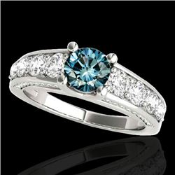 2.55 CTW Si Certified Fancy Blue Diamond Solitaire Ring 10K White Gold - REF-254F5N - 35512