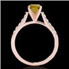 Image 2 : 1.45 CTW Certified Si/I Fancy Intense Yellow Diamond Solitaire Ring 10K Rose Gold - REF-163W5F - 349