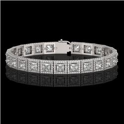 15.87 CTW Princess Diamond Designer Bracelet 18K White Gold - REF-2895X8T - 42635