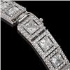 Image 4 : 15.87 CTW Princess Diamond Designer Bracelet 18K White Gold - REF-2895X8T - 42635