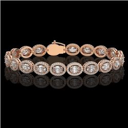 13.25 CTW Oval Diamond Designer Bracelet 18K Rose Gold - REF-2411A3X - 42618