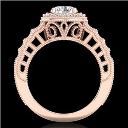 1.53 CTW VS/SI Diamond Solitaire Art Deco Ring 18K Rose Gold - REF-454Y5K - 36960