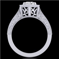 0.77 CTW VS/SI Diamond Art Deco Ring 18K White Gold - REF-218T2M - 36896