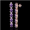 Image 2 : 6 CTW Amethyst & VS/SI Diamond Tennis Earrings 10K Rose Gold - REF-36W4F - 21508