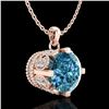 Image 4 : 1.5 CTW Fancy Intense Blue Diamond Solitaire Art Deco Necklace 18K Rose Gold - REF-172A8X - 37384