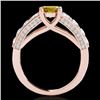 Image 2 : 2.55 CTW Certified Si/I Fancy Intense Yellow Diamond Solitaire Ring 10K Rose Gold - REF-294A5X - 355