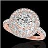 Image 1 : 2.09 CTW H-SI/I Certified Diamond Solitaire Halo Ring 10K Rose Gold - REF-220F2N - 33689