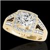 1.65 CTW H-SI/I Certified Diamond Solitaire Halo Ring 10K Yellow Gold - REF-233W4F - 34461
