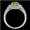 Image 2 : 1.75 CTW Certified Si/I Fancy Intense Yellow Diamond Solitaire Halo Ring 10K White Gold - REF-180F2N