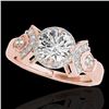 1.56 CTW H-SI/I Certified Diamond Solitaire Halo Ring 10K Rose Gold - REF-209X3T - 34329