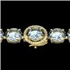 79 CTW Sky Blue Topaz & Micro VS/SI Diamond Halo Bracelet 14K Yellow Gold - REF-229X3T - 22284