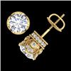 Image 1 : 3 CTW VS/SI Diamond Solitaire Art Deco Stud Earrings 18K Yellow Gold - REF-586W6F - 36862