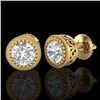 Image 2 : 1.09 CTW VS/SI Diamond Solitaire Art Deco Stud Earrings 18K Yellow Gold - REF-202W8F - 36889