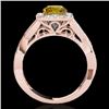 Image 2 : 2 CTW Certified Si/I Fancy Intense Yellow Diamond Solitaire Halo Ring 10K Rose Gold - REF-345F5N - 3
