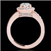 Image 2 : 1.4 CTW H-SI/I Certified Diamond Solitaire Halo Ring 10K Rose Gold - REF-180F2N - 34343
