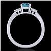 Image 4 : 1 CTW Fancy Intense Blue Diamond Solitaire Engagement Classic Ring 18K White Gold - REF-130W9F - 375