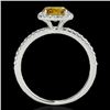 Image 2 : 1.5 CTW Certified Si/I Fancy Intense Yellow Diamond Solitaire Halo Ring 10K White Gold - REF-180W2F 