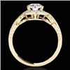 Image 2 : 1.33 CTW H-SI/I Certified Diamond Solitaire Halo Ring 10K Yellow Gold - REF-159W6F - 33807