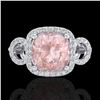 Image 1 : 2.75 CTW Morganite & Micro VS/SI Diamond Ring 18K White Gold - REF-83Y3K - 23006
