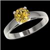 Image 2 : 1.23 CTW Certified Intense Yellow SI Diamond Solitaire Ring 10K White Gold - REF-191N3Y - 36541