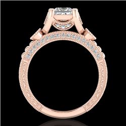 1.75 CTW Princess VS/SI Diamond Art Deco Ring 18K Rose Gold - REF-445H5A - 37149