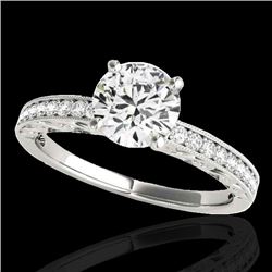 1.43 CTW H-SI/I Certified Diamond Solitaire Antique Ring 10K White Gold - REF-180W2F - 34612