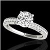 Image 1 : 1.43 CTW H-SI/I Certified Diamond Solitaire Antique Ring 10K White Gold - REF-180W2F - 34612