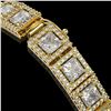 Image 4 : 15.87 CTW Princess Diamond Designer Bracelet 18K Yellow Gold - REF-2895H8A - 42637