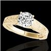 Image 1 : 1 CTW H-SI/I Certified Diamond Solitaire Ring 10K Yellow Gold - REF-152M8H - 35184