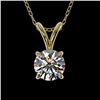 Image 1 : 0.53 CTW Certified H-SI/I Quality Diamond Solitaire Necklace 10K Yellow Gold - REF-51A2X - 36722