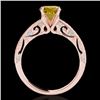 Image 2 : 1.25 CTW Certified Si Intense Yellow Diamond Solitaire Antique Ring 10K Rose Gold - REF-163W6F - 347