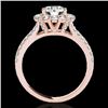 Image 2 : 2.01 CTW H-SI/I Certified Diamond Solitaire Halo Ring 10K Rose Gold - REF-209H3A - 33932