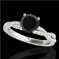1.25 CTW Certified VS Black Diamond Solitaire Ring 10K White Gold - REF-54N9Y - 35235